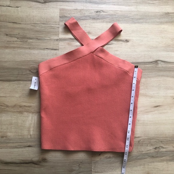 Babaton Grapefruit Coral Ribbed Cross-Strap Tank Top - Picture 5 of 11